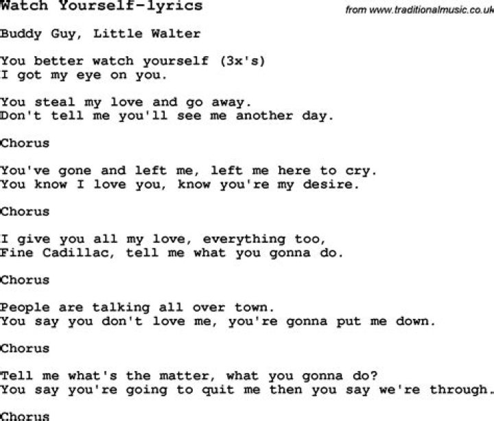 Watch yourself lyrics